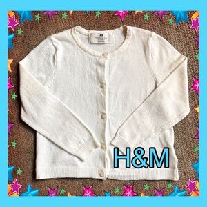 H&M WHITE CARDIGAN SWEATER ~ Sz 3/4T